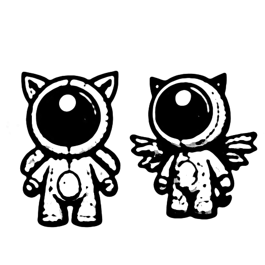 Fuzzy cyclops animals with wings.