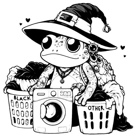 Frog witch doing laundry #1527