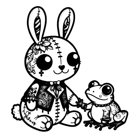 Beargoyle Bunny and Frog #0249