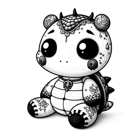 Crocheted Amigurumi turtle brightkin