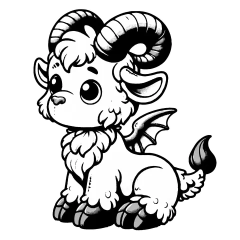 A goat gargoyle with a shaved eyebrow, but no other embellishment, being it's best self.