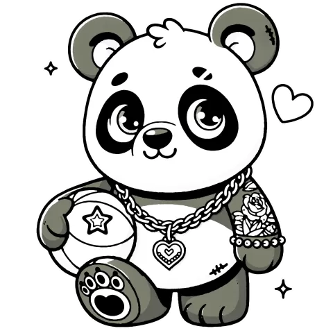 Sports panda in color