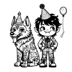 Birthday Dog and Boygoyle #1250