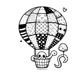 Patchwork Hot Air Balloon #0007 Art Version