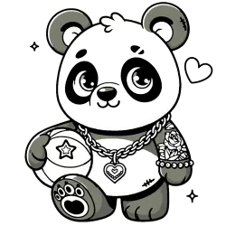 Sports panda in color