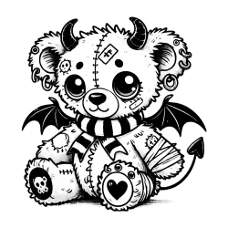 Beargoyle #1714 is a gargoyle teddy bear all bandaged up with wings, horns and a cute scarf.