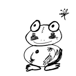 Frog and dragon fly sketch