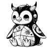 Penguin with stitches and tatts
