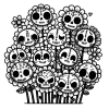 A bouquet of skull flowers.