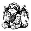 A dapper sloth gentleman in a patchwork sweater and vest