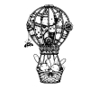 Mechanical hot air balloon with little, bunny passengers.