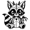 Striped raccoon with wings and horns.