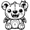 The first beargoyle with a toothy grin and a mischievous expression. They have a couple spikes on their ears and little wings.