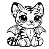 Tiggy Fierce, a basic gargoyle tiger with fangs, tattoos, and piercings.