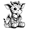 Beargoyle Giraffe with cozy socks, wings and chains around it's neck.