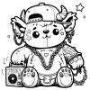 Lil' Fats gargoyle bear with a backwards hat and a speaker, bumping cuts.