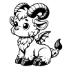 A goat gargoyle with a shaved eyebrow, but no other embellishment, being it's best self.