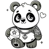 Sports panda in color
