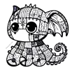 Finished art version of the patchwork octopus