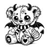 Beargoyle #1714 is a gargoyle teddy bear all bandaged up with wings, horns and a cute scarf.